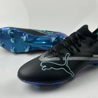 Puma Nitro Elite काला इरिडेसेंट नीला बैंगनी फर्म ग्राउंड फुटबॉल जूते
