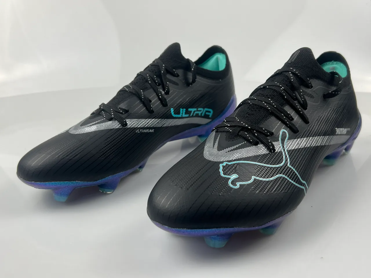 Puma Nitro Elite Noir Iridescent Bleu Violet Chaussures de football terrain ferme 2
