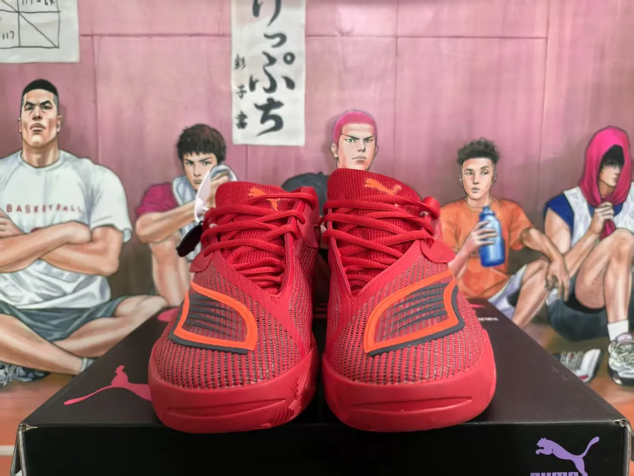 Puma Nitro Pro Rouge Noir Orange Chaussures de Basket 3