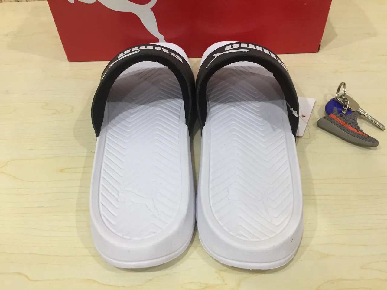 Puma Slide Black and White One-Strap Slipper 3