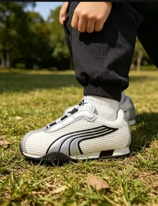 Puma Speedcat Blanc Argent Noir Enfants Style de vie Sneakers 12