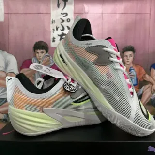 Puma Ultra Wave Fluorescent Lime Green Pink Gray Basketball Shoes