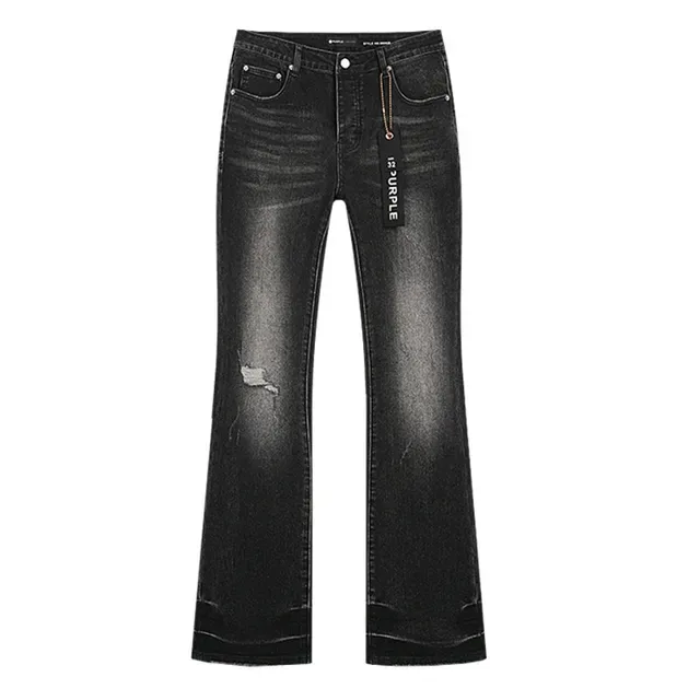 Purple Brand Distressed Black Flared Mid-Rise Jeans 2