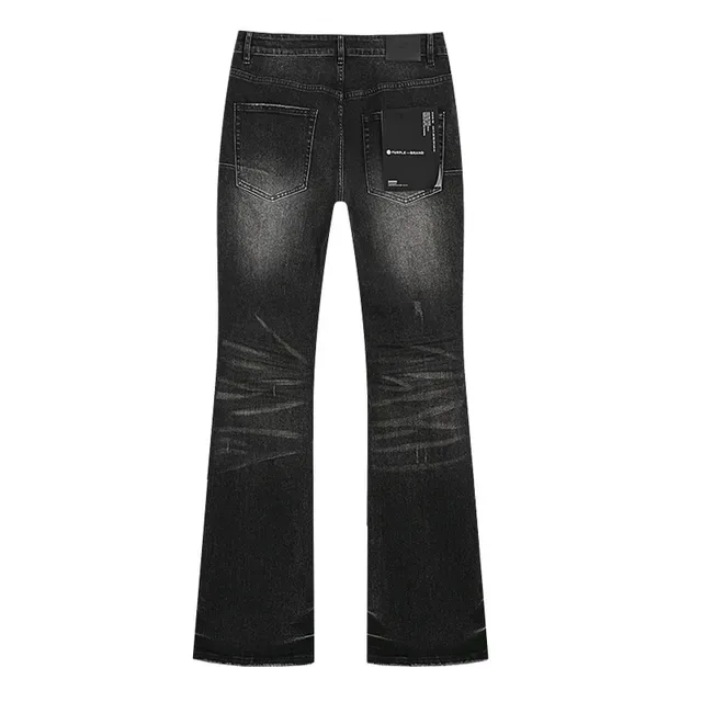 Purple Brand Distressed Black Flared Mid-Rise Jeans 3