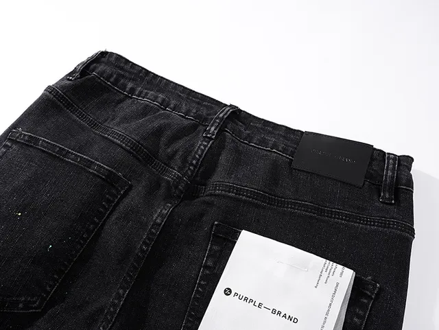 Purple Brand Distressed Paint-Splattered Black Denim Jeans 5