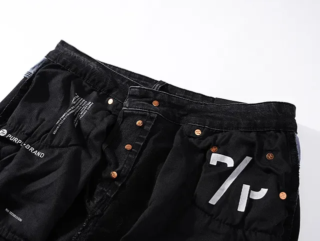 Purple Brand Distressed Paint-Splattered Black Denim Jeans 6