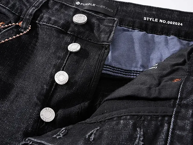 Purple Brand Distressed Paint-Splattered Black Denim Jeans 11