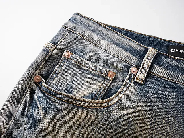 Purple Brand Distressed Paint-Splattered Bleach-Wash Slim-Fit Jeans 14