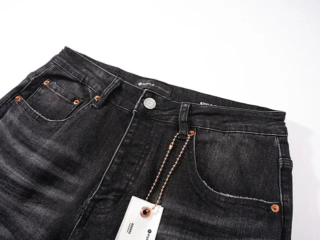Purple Brand Distressed Washed Black Slim-Fit Jeans 4