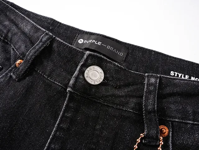 Purple Brand Distressed Washed Black Slim-Fit Jeans 6