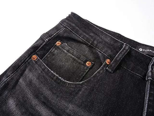Purple Brand Distressed Washed Black Slim-Fit Jeans 7