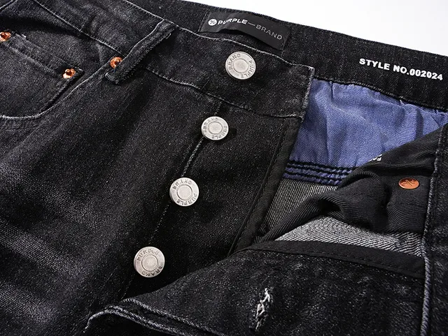 Purple Brand Distressed Washed Black Slim-Fit Jeans 13
