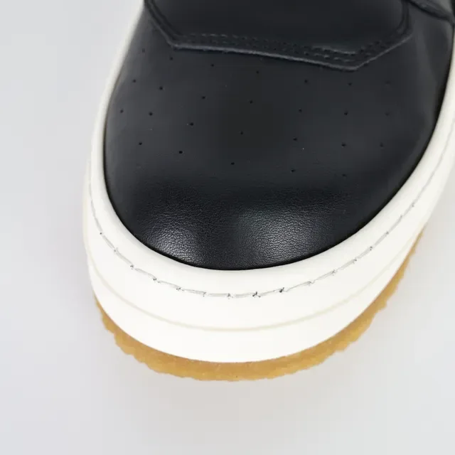 Rick Owens Botas Martin Preto Bege Com Bico Alto Colar Acushodado 5