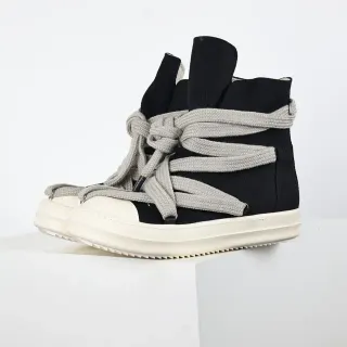 Rick Owens DRKSHDW Geobasket High Black Gray Off-White Lifestyle Sneakers