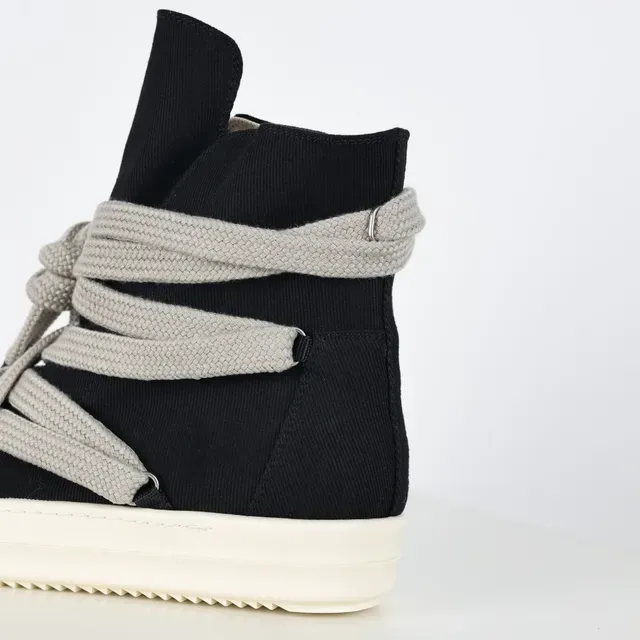 Rick Owens DRKSHDW Geobasket High Black Gray Off-White Lifestyle Sneakers 4
