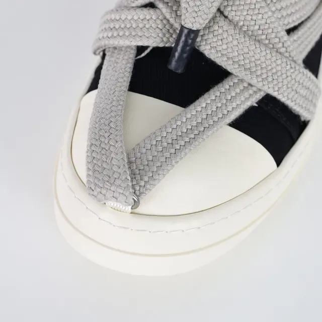 Rick Owens DRKSHDW Geobasket High Black Gray Off-White Lifestyle Sneakers 5