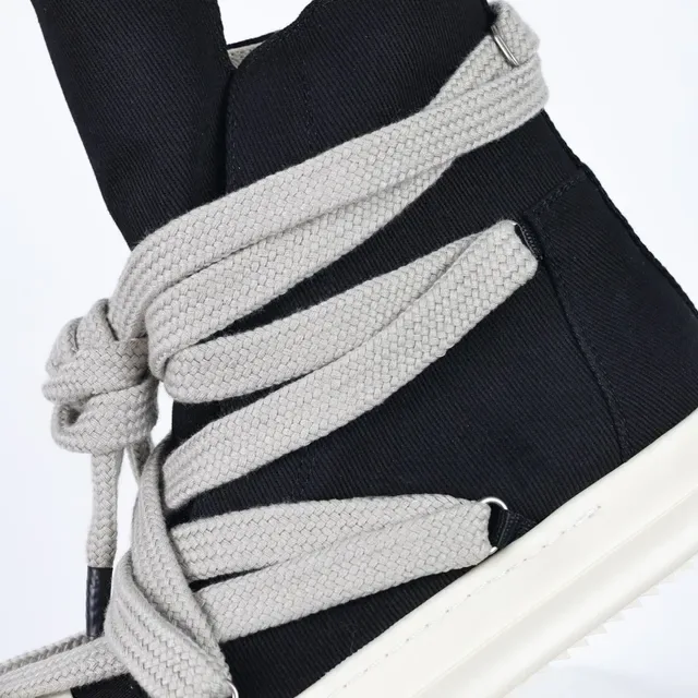 Rick Owens DRKSHDW Geobasket High Black Gray Off-White Lifestyle Sneakers 6