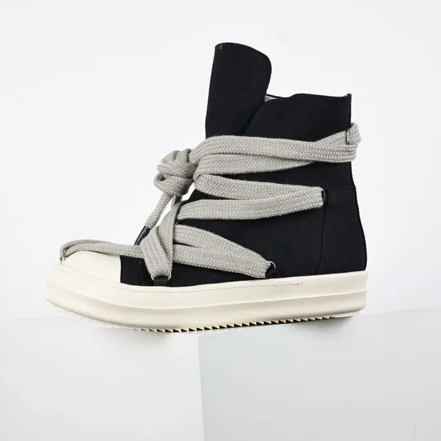 Rick Owens DRKSHDW Geobasket High Black Gray Off-White Lifestyle Sneakers 9