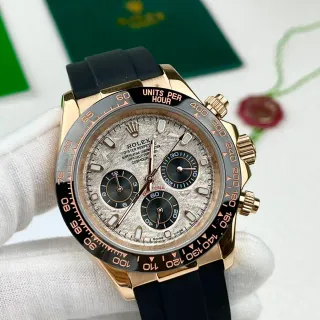 Rolex Cosmograph Daytona Rose Gold Black Rubber Mechanical Watch