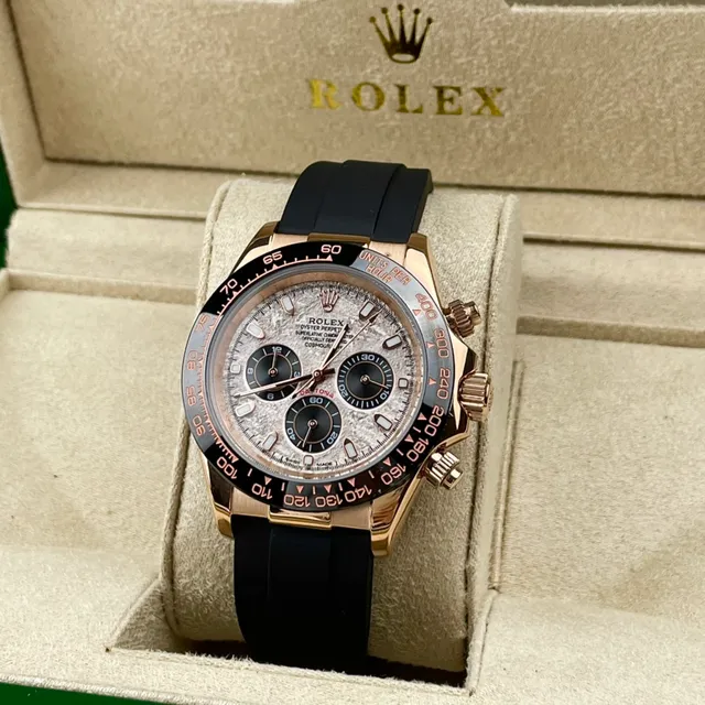Rolex Cosmograph Daytona Rose Gold Black Rubber Mechanical Watch 2