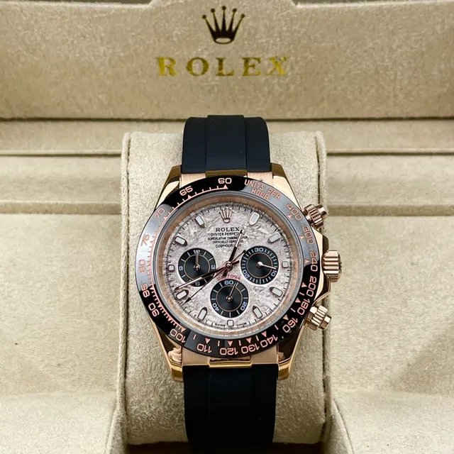Rolex Cosmograph Daytona Rose Gold Black Rubber Mechanical Watch 3