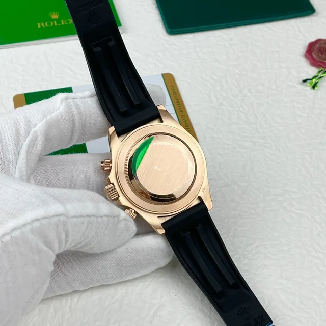 Rolex Cosmograph Daytona Rose Gold Black Rubber Mechanical Watch 6