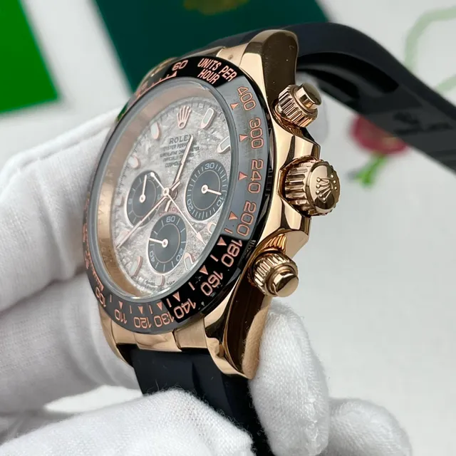 Rolex Cosmograph Daytona Rose Gold Black Rubber Mechanical Watch 7