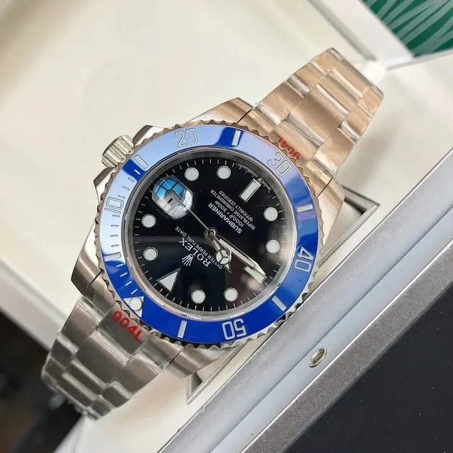 Rolex Submariner Argent Brossé Acier Inoxidable Oyster-Style Case Montre Mécanique 11