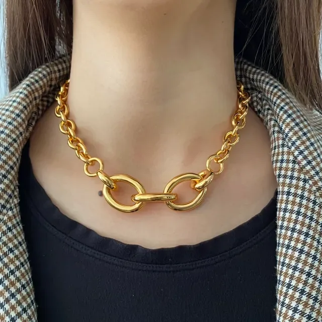 سانت لوران ذهبي سلاسل كثيفة روابط بيضاوية oversized 4