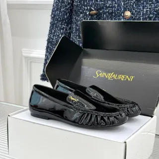 Saint Laurent Loulou Loafer Black Patent Leather Loafers