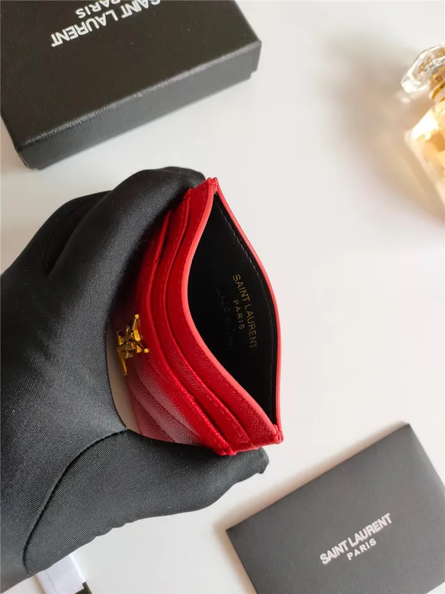 Saint Laurent Loulou Quilted Black Leather Card Holder 3