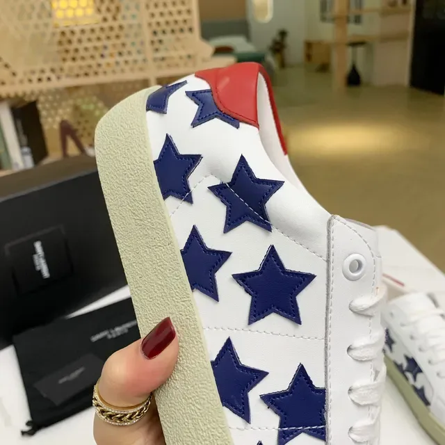 Saint Laurent baskets lifestyle basses avec appliqué étoile blanc marine 5