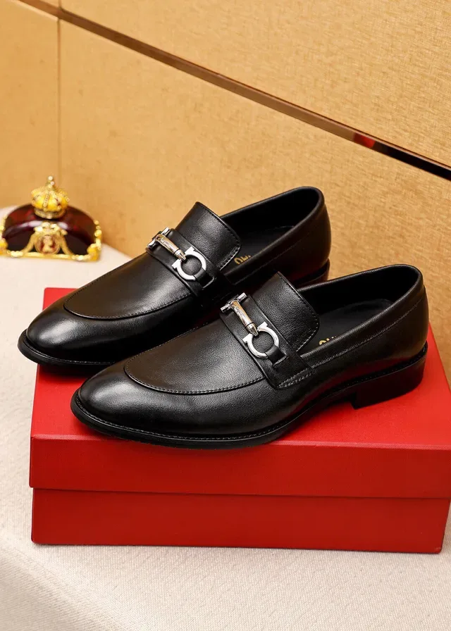Salvatore Ferragamo Gancini Black Leather Horsebit Loafers 2