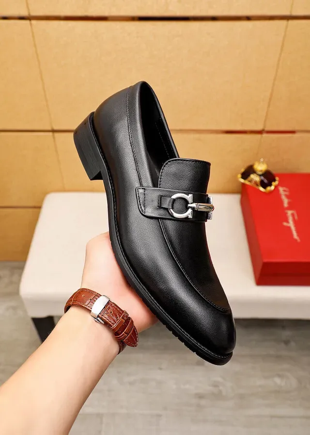 Salvatore Ferragamo Gancini Black Leather Horsebit Loafers 4