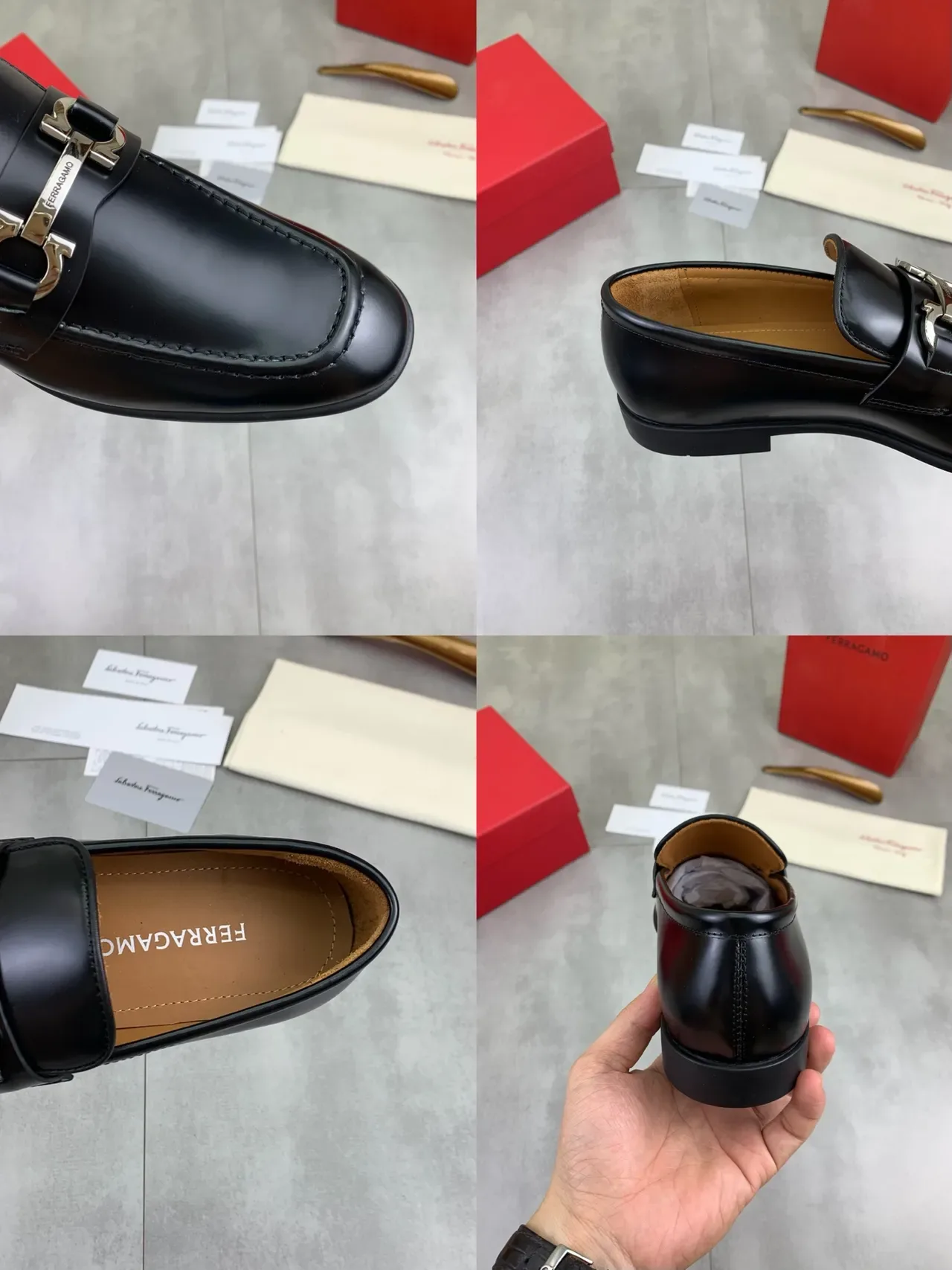 Salvatore Ferragamo Gancini Loafer Black Leather Loafers 2