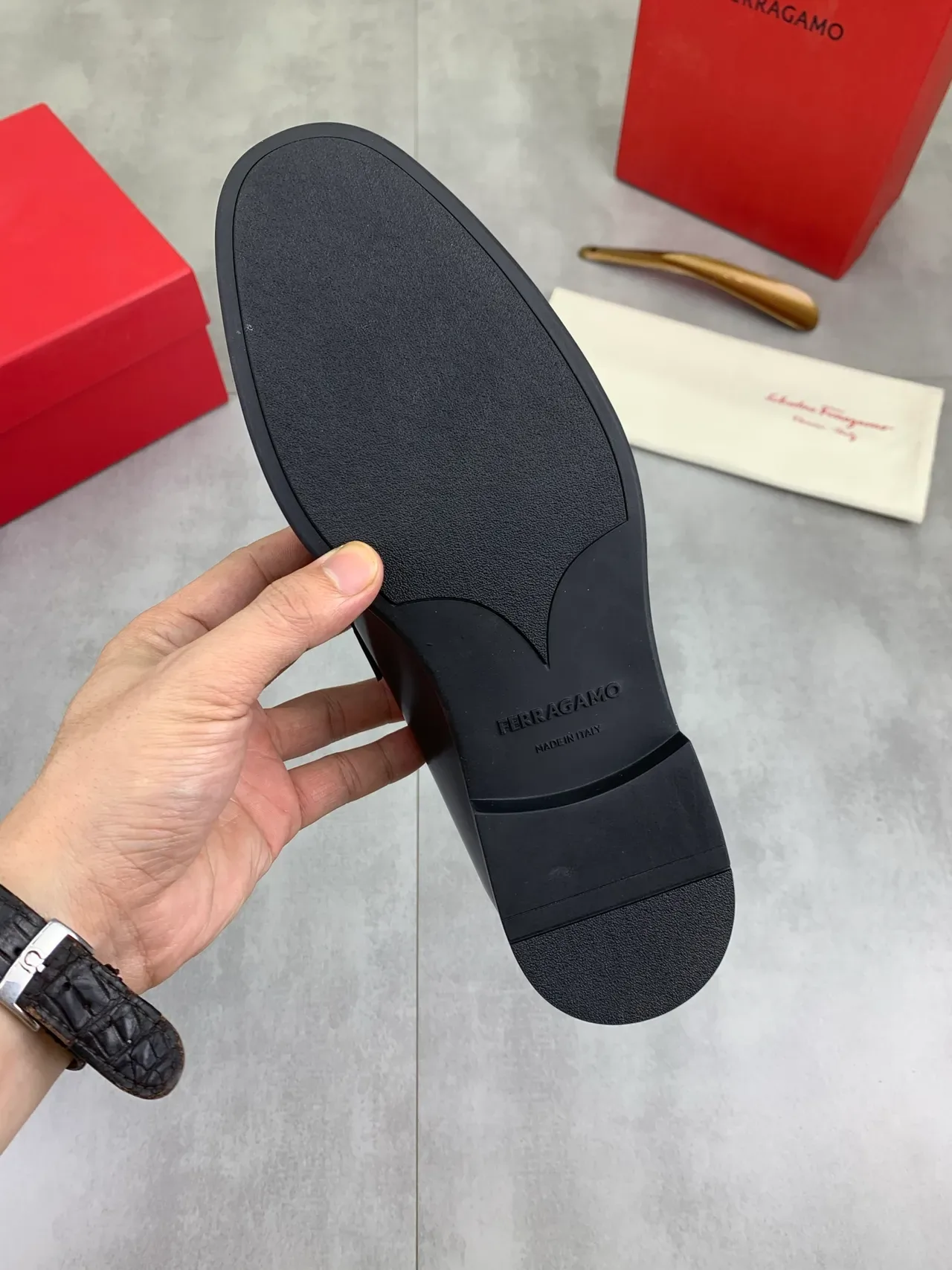 Salvatore Ferragamo Gancini Loafer Black Leather Loafers 3