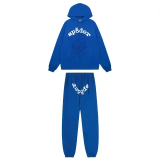 Sp5der Spiderweb Logo Blue Tracksuit