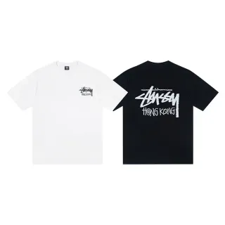 Stussy Stock Logo हांगकांग ग्राफिक टी-शर्ट