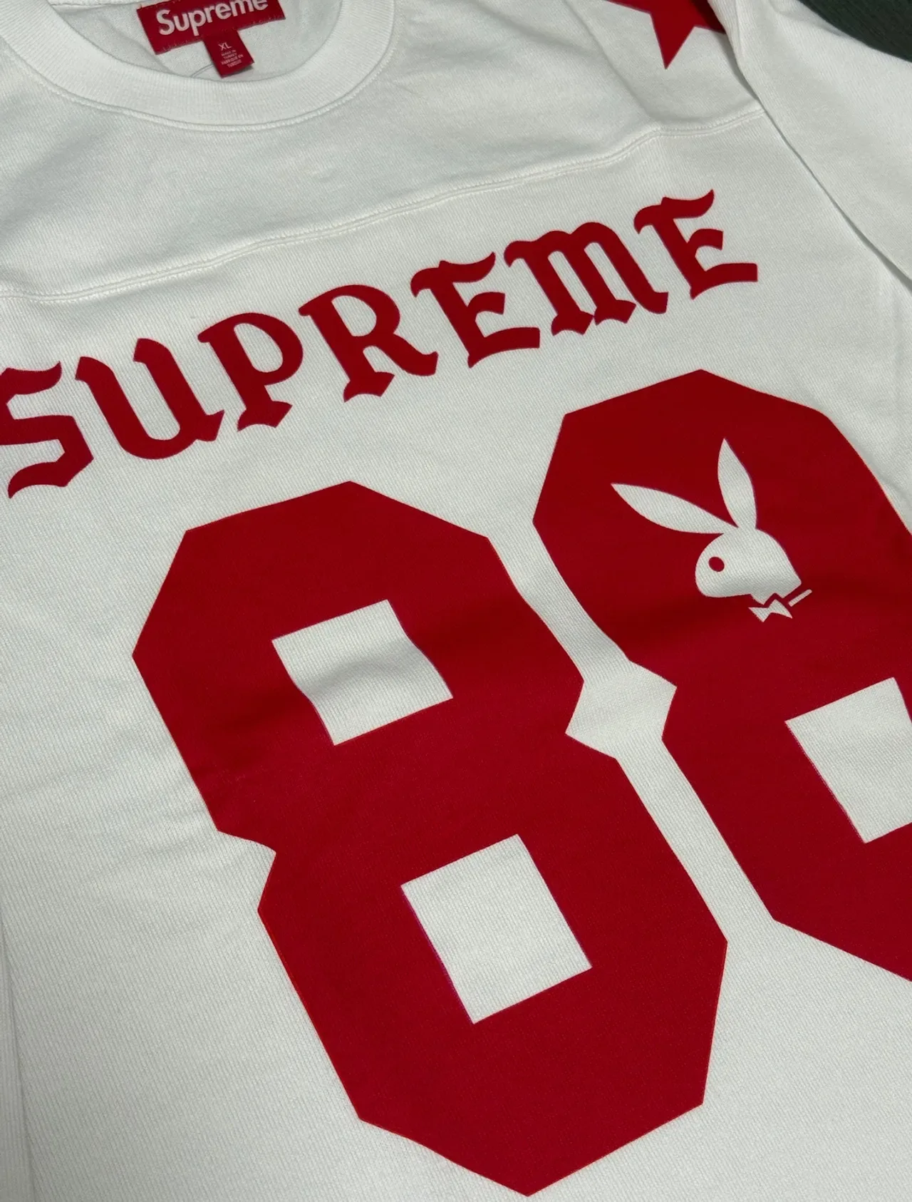 Supreme Black White Athletic Silhouette Screen-Printed Graphics Jersey 3