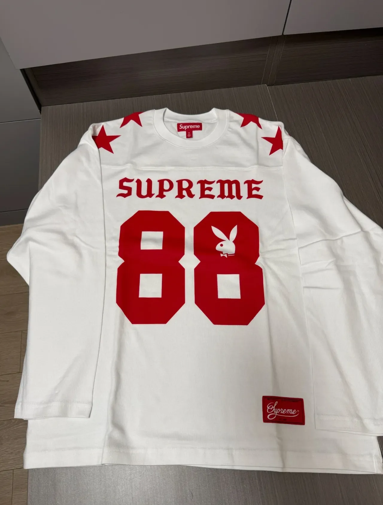 Supreme Black White Athletic Silhouette Screen-Printed Graphics Jersey 4