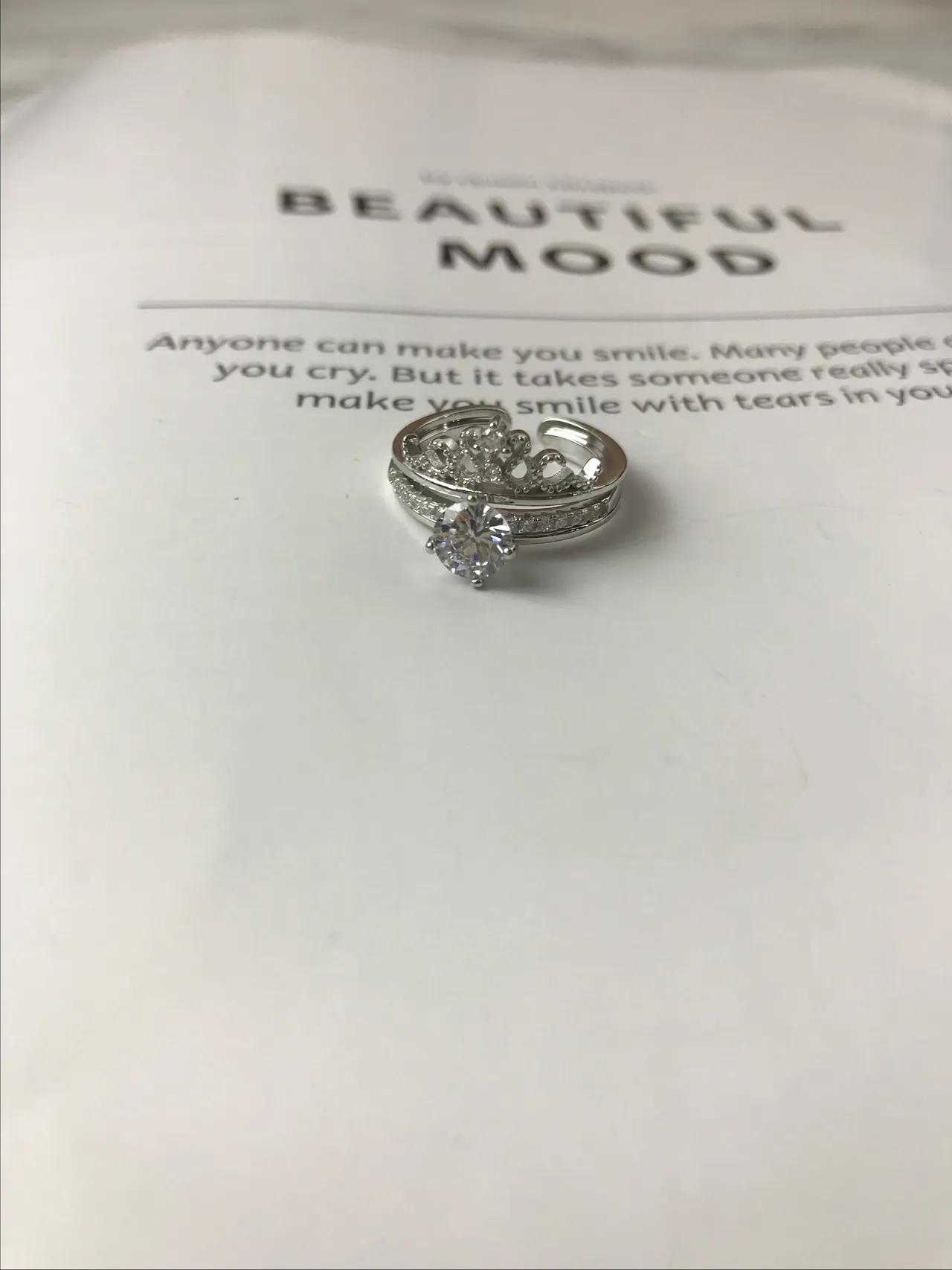 Swarovski Couronne de Cristal et Bagues à Bande Ouverte Solitaire 2