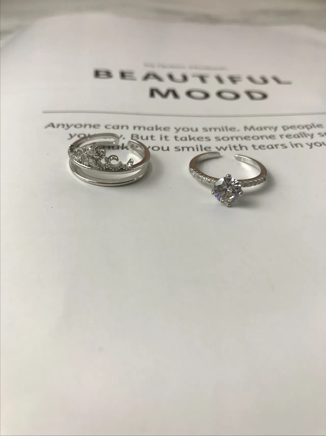 Swarovski Couronne de Cristal et Bagues à Bande Ouverte Solitaire 4