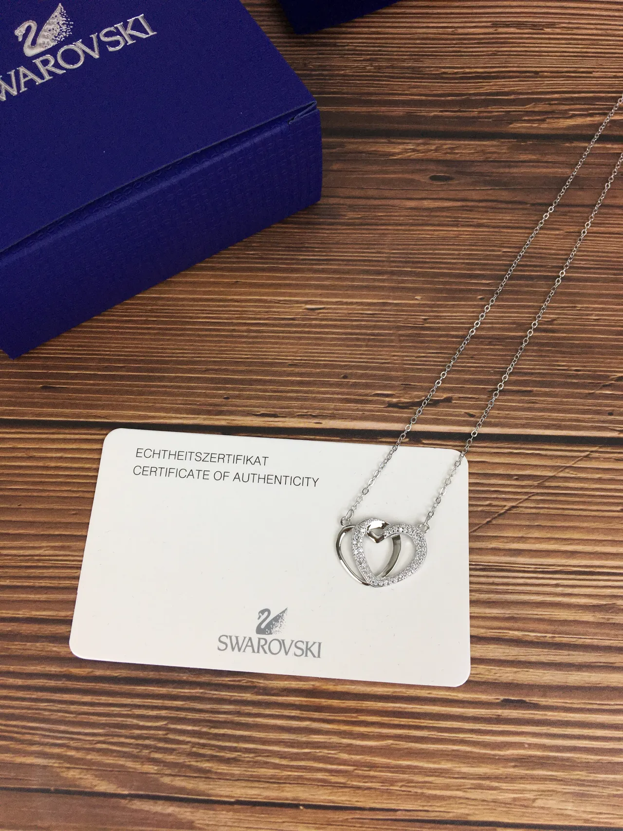 Swarovski Double Heart Pavé Crystal Necklace 4