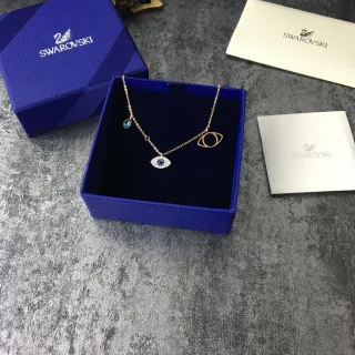 Swarovski Evil Eye Triple Pendant Rose-Gold Tone Necklace