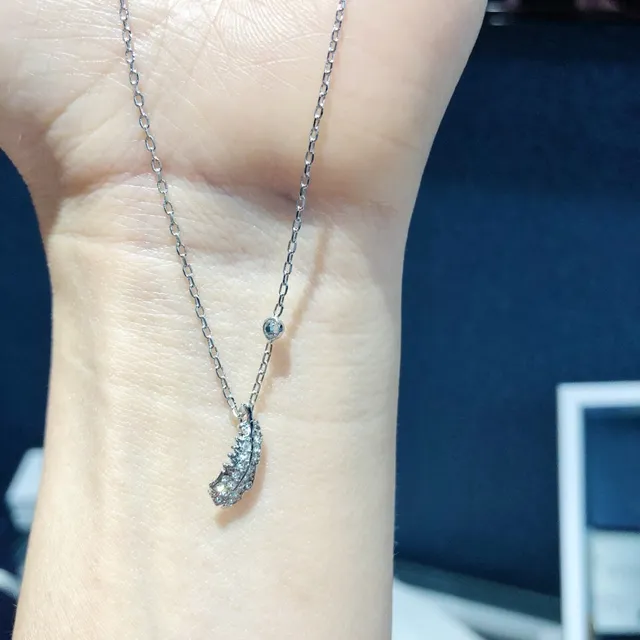 Swarovski Feather Pavé Crystal Silver-Tone Necklace 3
