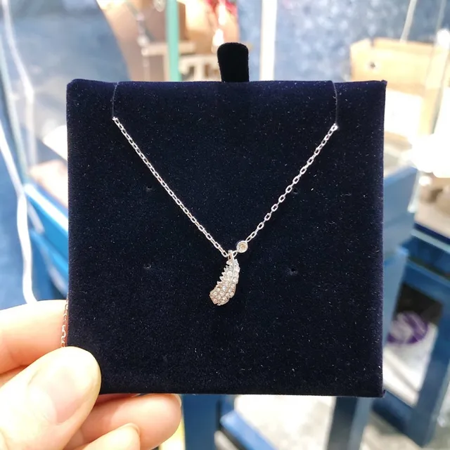 Swarovski Feather Pavé Crystal Silver-Tone Necklace 4