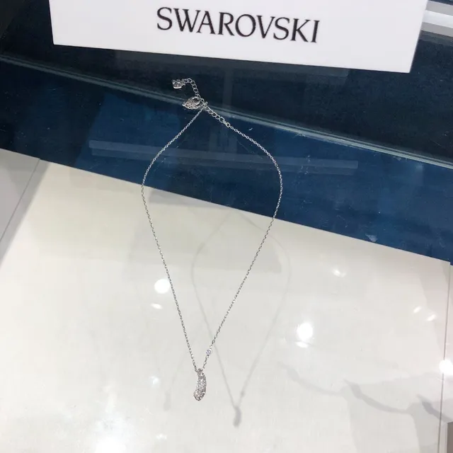 Swarovski Feather Pavé Crystal Silver-Tone Necklace 6