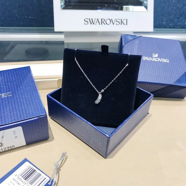 Swarovski Feather Pavé Crystal Silver-Tone Necklace 7