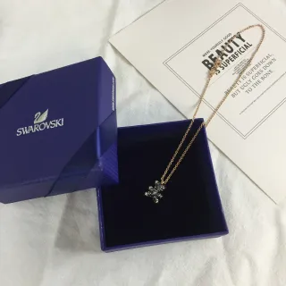 Swarovski Gold Black Chain Crystal-Paved Bear Pendant Necklace