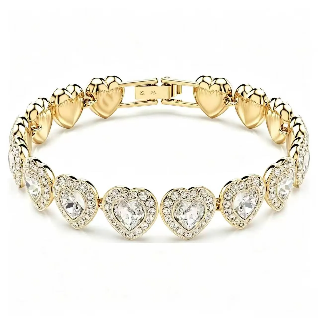 Swarovski Colar prateado transparente com elos florais Pavé-Crystal 2